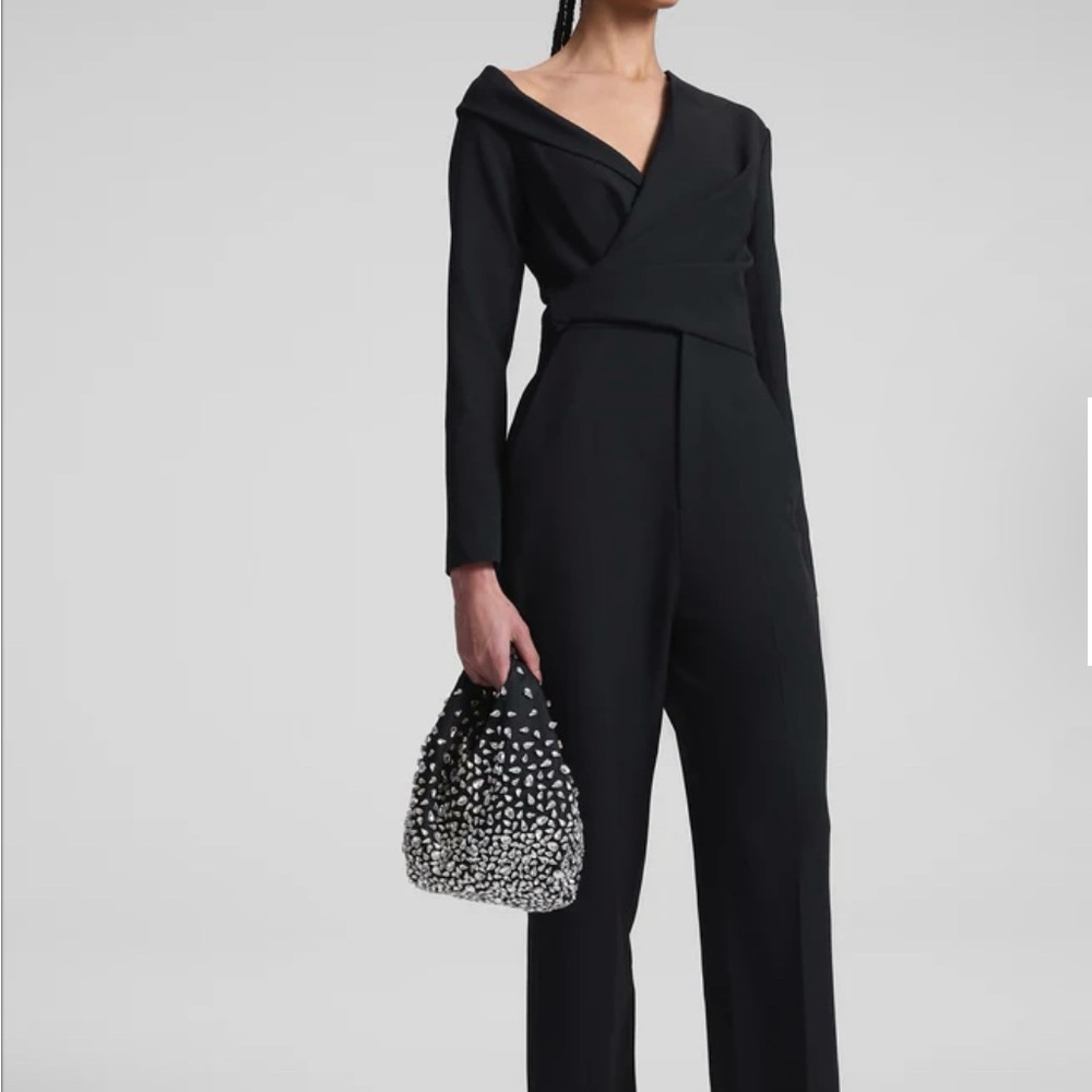 A.L.C. Black Asymmetrical Jumpsuit with Tailored Fit